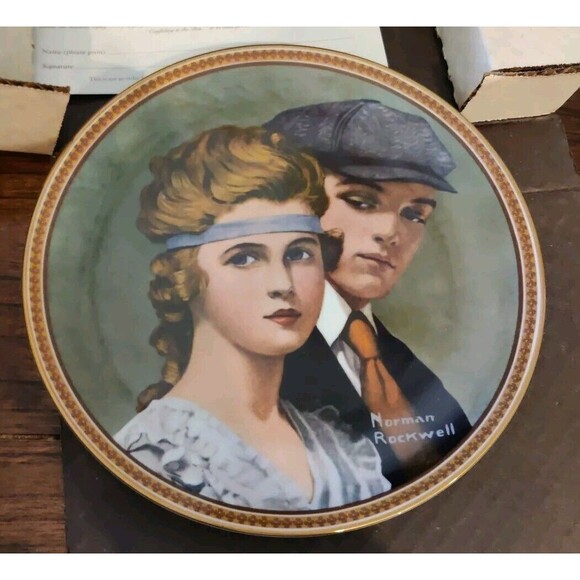 Norman Rockwell’s Rediscovered Women Collection  “Meeting On The Path” Box COA - Picture 1 of 8